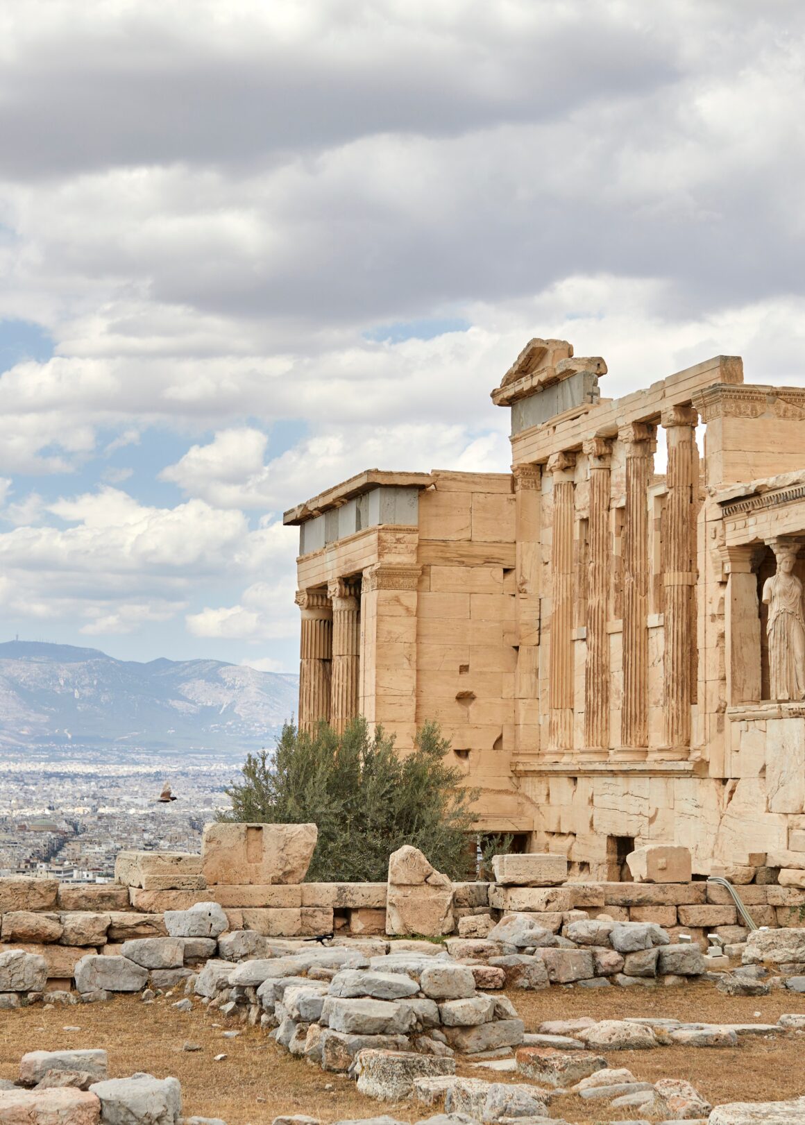 The Caryatids gaze toward the Parthenon on the Acropolis