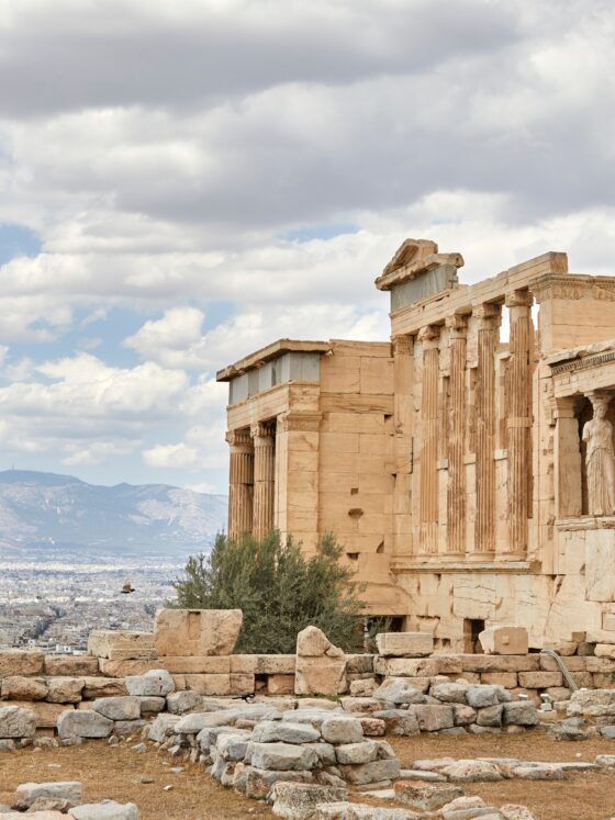 The Caryatids gaze toward the Parthenon on the Acropolis