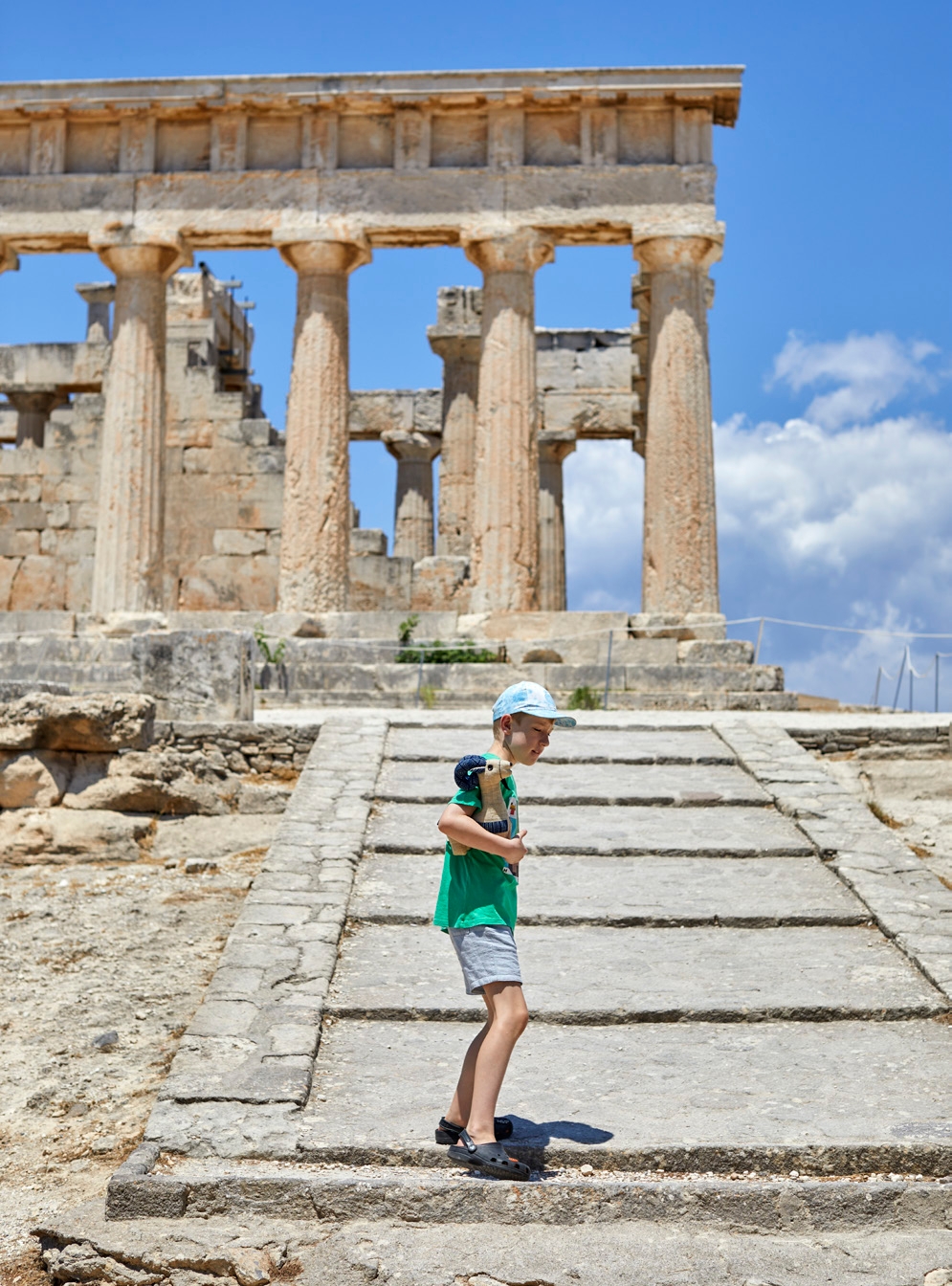 Finnian exploring the Temple of
Aphaia on the island of Aegina